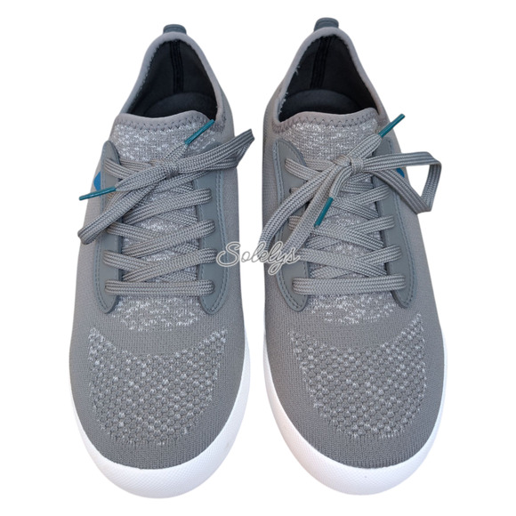 Vessi Weekend Mens 9 Concrete Grey White Waterproof DymaTex Knit Casual Sneaker - Picture 2 of 11
